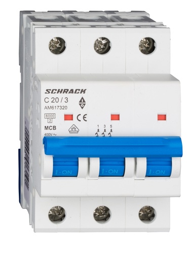 [SCHKM6KAC20A3P] AC kismegszakító Schrack 3 pol. 20A